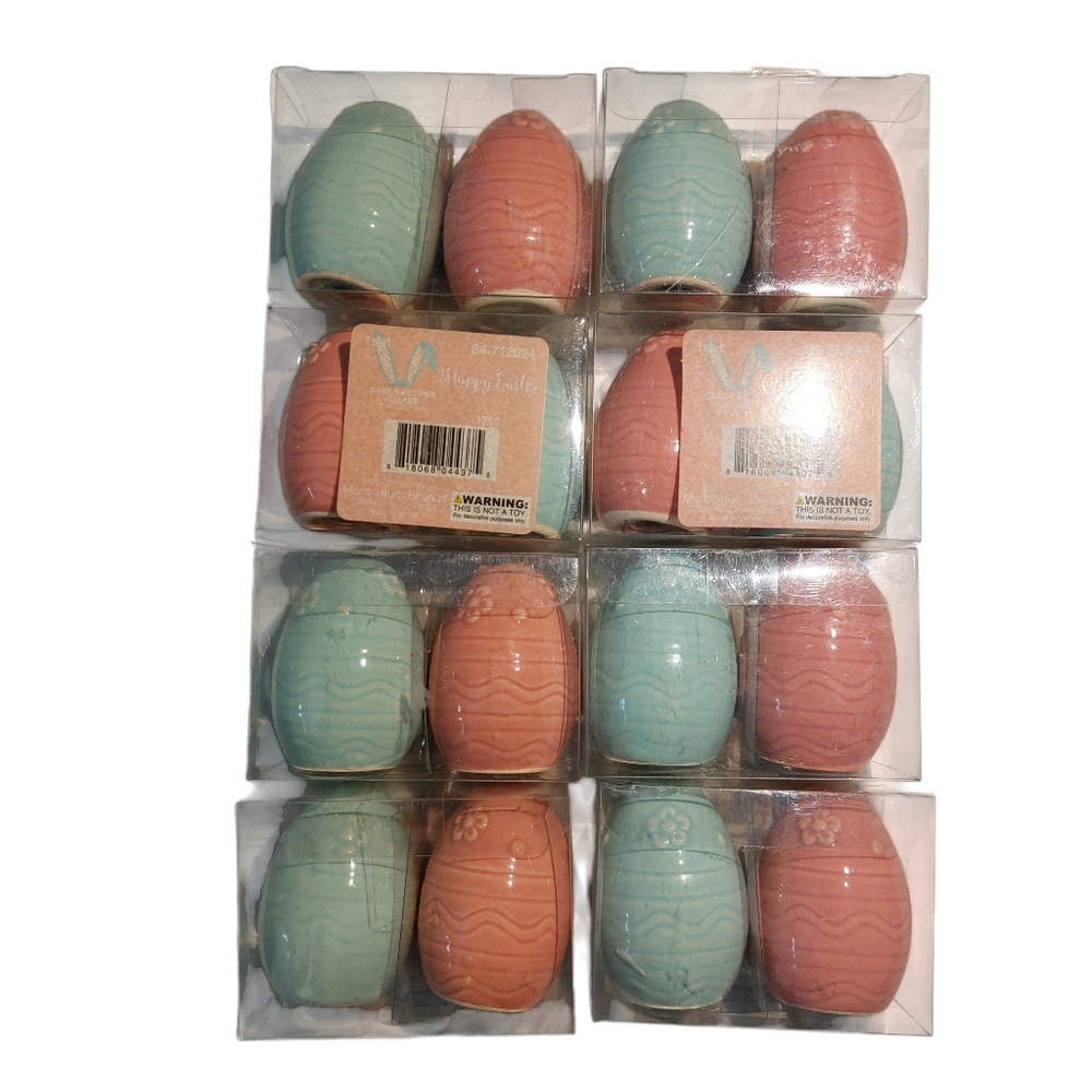 Pastel Decorative Easter Egg Ceramic Salt and Pepper Sets 8 Sets NEW